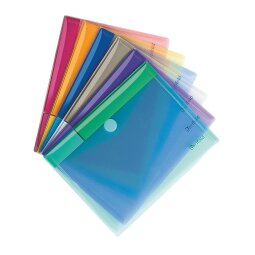 Tarifold velcro documentenhouder 17,8 x 23 cm geassorteerde kleuren - pak van 6