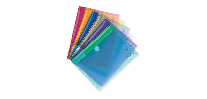 Tarifold Klettverschluss Dokumentenhalter 17,8 x 23 cm assortierte Farben - Paket von 6