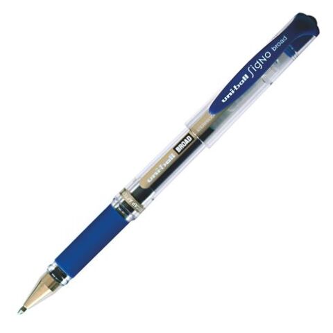Bolígrafo roller Uni Ball Signo Broad con capuchón azul