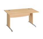 Bureau droit L 140 cm piètement bois en L Essens