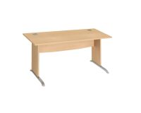 Bureau droit Excellens Bois L 160 cm hêtre piètement bois en L hêtre