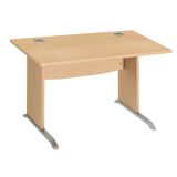 Bureau droit L 120 cm piètement bois en L Essens