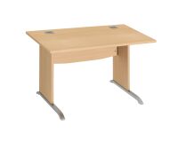 Bureau droit Excellens Bois L 120 cm piètement bois en L hêtre