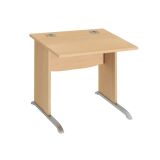 Bureau droit L 80 cm piètement bois en L Essens