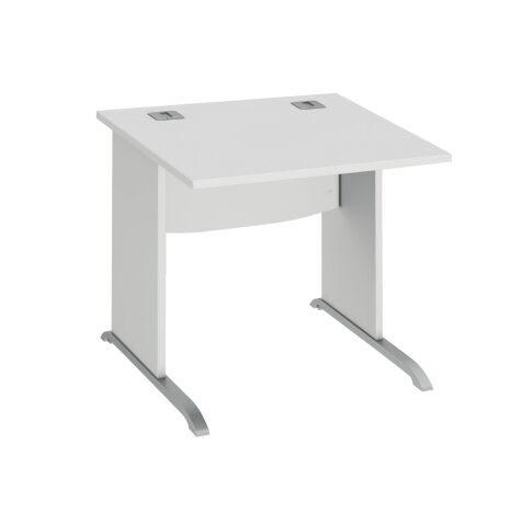 Bureau droit L 80 cm piètement bois en L Essens