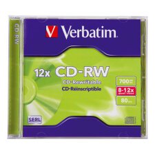 CD-RW Verbatim 700 Mo boîtier standard 8x12x