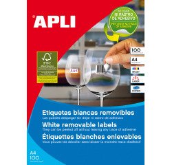 Etiquetas removibles 210 x 297 mm Apli 3060
