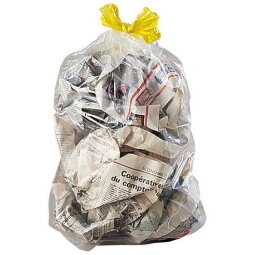 Bolsas de basura transparentes con Autocierre 20 micras 30L - Paquete de 100 bolsas