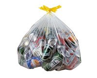 Bolsas de basura transparentes con Autocierre 22 micras 50L - Paquete de 100 bolsas