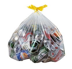 Bolsas de basura transparentes con Autocierre 22 micras 50L - Paquete de 100 bolsas