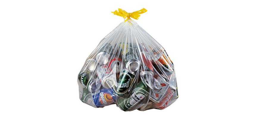 Sac poubelle 50 litres à liens coulissants transparent - 100 sacs