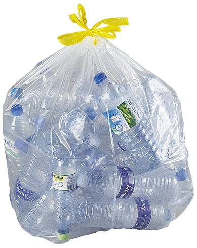 Sac poubelle 100 litres liens coulissants transparent 100 sacs