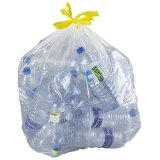 Sac poubelle 100 litres à liens coulissants transparent - 100 sacs