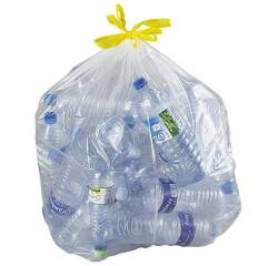 Bolsas de basura transparentes con Autocierre 30 micras 100L - Paquete de 100 bolsas