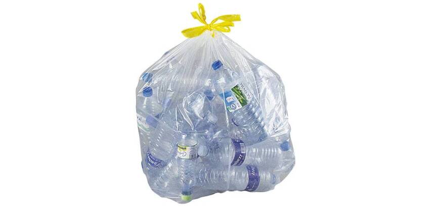 Sac poubelle 100 litres à liens coulissants transparent - 100 sacs