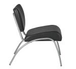 Chaise Ainhoa vinyle noir pieds alu