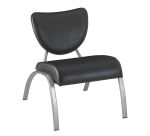 Chaise Ainhoa vinyle noir pieds alu