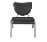 Chaise Ainhoa vinyle noir pieds alu