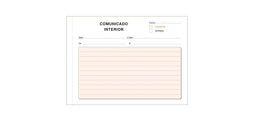 Talonario Comunicado Interior 210 x 150 Castellano