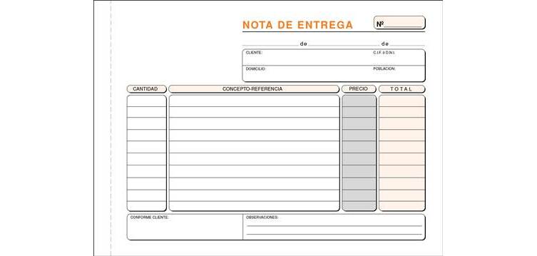 Talonario Entrega 210 x 150 Triplicado Castellano