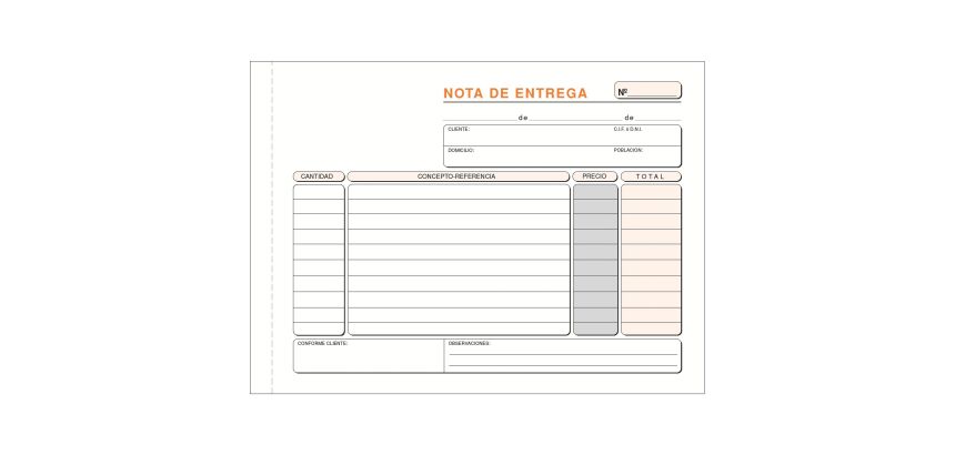 Talonario Entrega 210 x 150 Duplicado Castellano