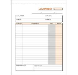 Talonario Entrega 150 x 210 Triplicado Catalán