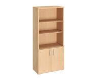 Hoge bibliotheekkast hout met deuren H 182 x B 80 cm Excellens