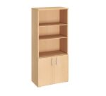 Bibliothèque haute bois avec portes basses H 182 x L 80 cm Essens