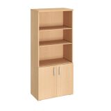 Bibliothèque haute bois avec portes basses H 182 x L 80 cm Essens