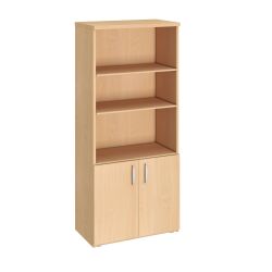 Bibliothèque haute bois avec portes basses H 182 x L 80 cm Essens