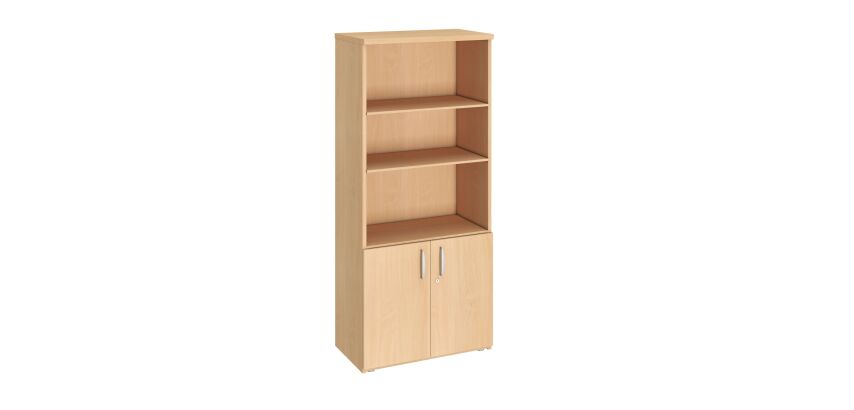 Bibliothèque haute bois avec portes basses H 182 x L 80 cm Excellens / Arko