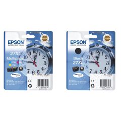Epson 27XL Pack de 4 cartouches 1 noir et 3 couleurs pour imprimante jet d'encre