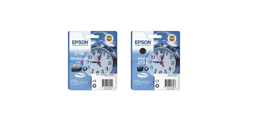 Epson 27XL Pack de 4 cartouches 1 noir et 3 couleurs pour imprimante jet d'encre