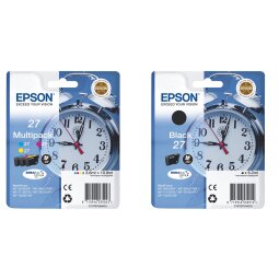 Epson 27 Pack de 4 cartouches 1 noir et 3 couleurs pour imprimante jet d'encre