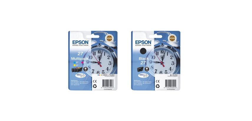 Epson 27 pack of 4 cartridges 1 black and 3 colour for inkjet printer