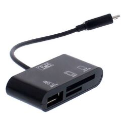 Puerto USB combinado + Lector tarjetas SD/Micro SD TnB color negro