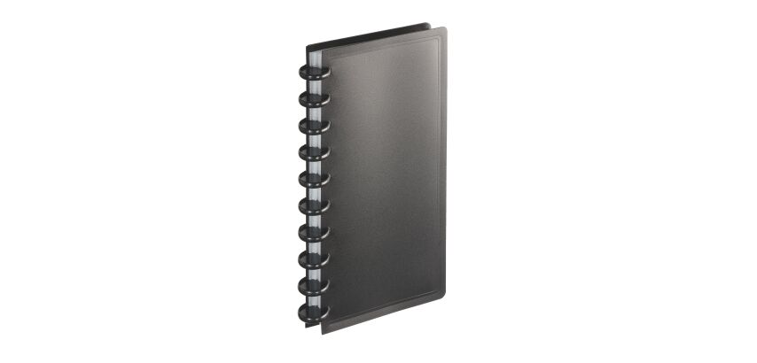 Classeur cartes de visite Viquel Géode polypropylène 13 x 25 cm noir - 160 cartes