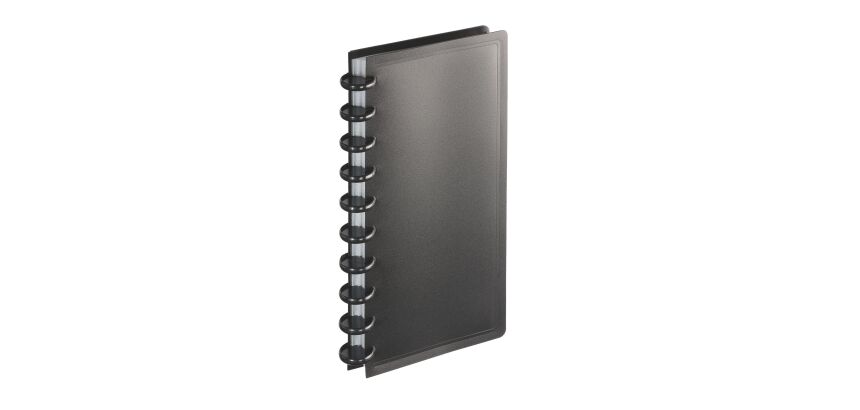 Classeur cartes de visite Viquel Géode polypropylène 13 x 25 cm noir - 160 cartes