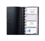 Porte-cartes de visite Viquel PVC 130 x 250 mm noir - 160 cartes