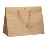 Sac boutique brun chic poignées cordelières 29 x 39 x 18 cm - Carton de 10