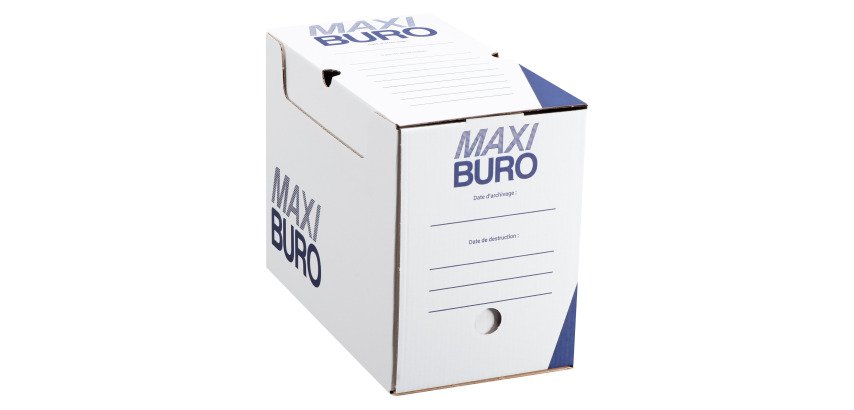 Boîte à archives blanches - dos 18 cm - Maxiburo