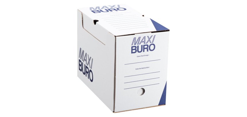 Boîte à archives blanches dos 18 cm - Maxiburo