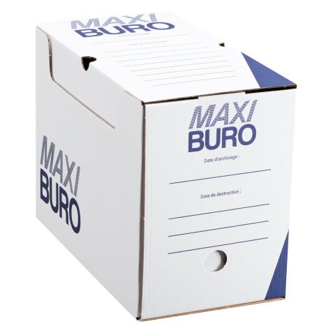 Boîte à archives blanches dos 18 cm - Maxiburo