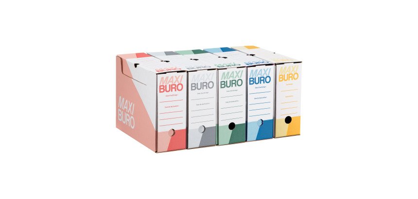 Boîtes archives assorties 10 cm - Maxiburo