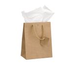 Sac boutique brun poignées cordelières 23 x 18 x 10 cm - Carton de 10