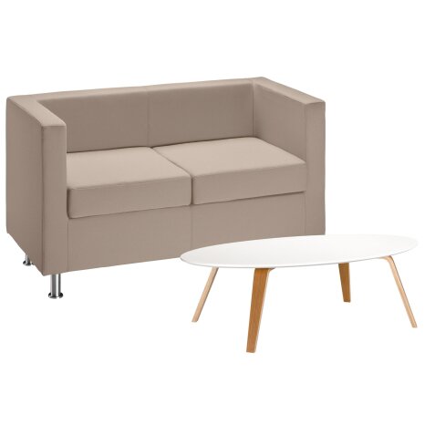 Pack sofa Rubic with classic fabric and low table Izoa