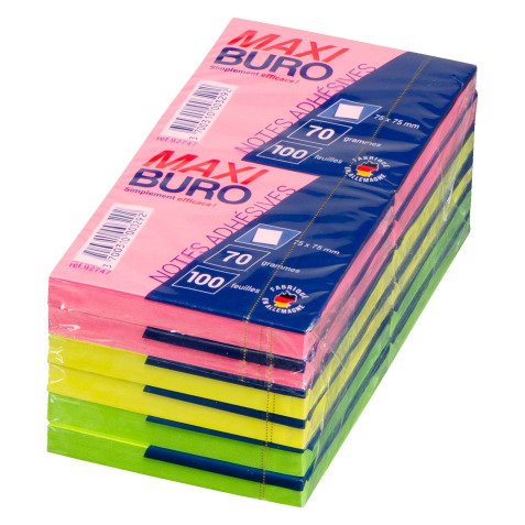 Herkleefbare notes neon Maxiburo 75 x 75 mm