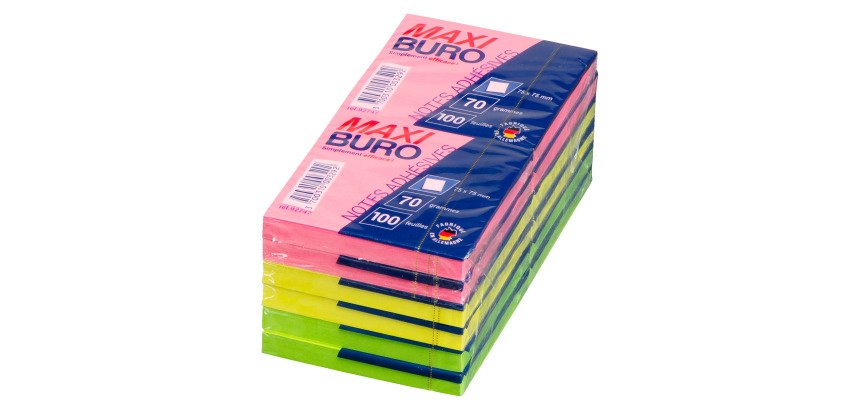 Herkleefbare notes neon Maxiburo 75 x 75 mm