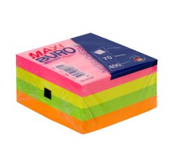 Notes repositionnables néon 75x75 mm - Maxiburo - bloc de 400 feuilles