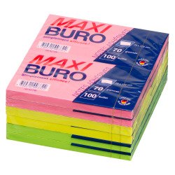 Notes repositionnables Néon 75 x 125 mm - Maxiburo - bloc de 100 feuilles